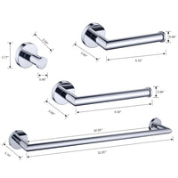 Bathroom Accessories Towel Bar 4-piece kit Round Chrome